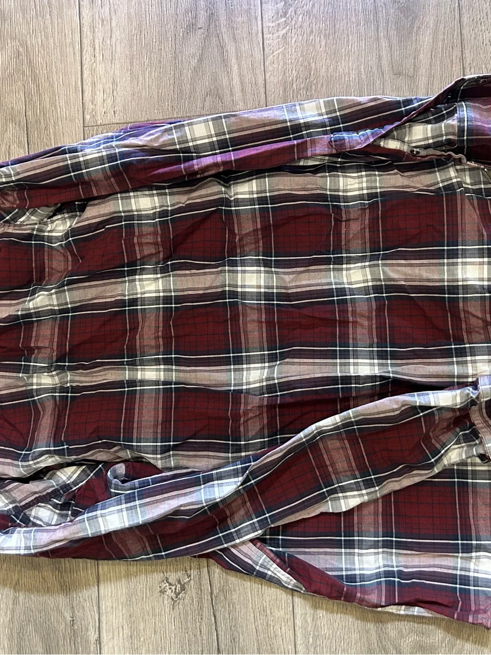 Men's Maroon banana republic medium Plaid snap front  Shirt - Classic Casual